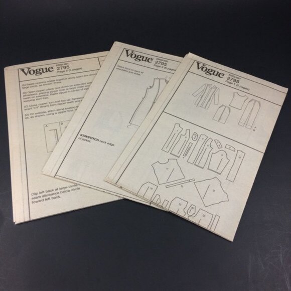 Vogue Pattern 2795 Long Jacket Skirt Top Pants Capris 8-12 Uncut May Be Petite - Picture 8 of 12